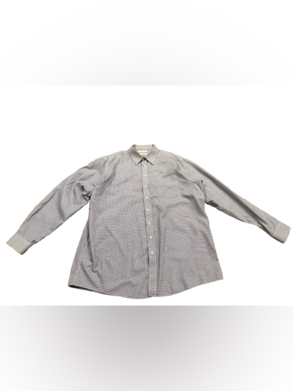 Roundtree & Yorke Men's Blue Long-Sleeve Button-Up Shirt Size 18 1/2 38/39 Tall